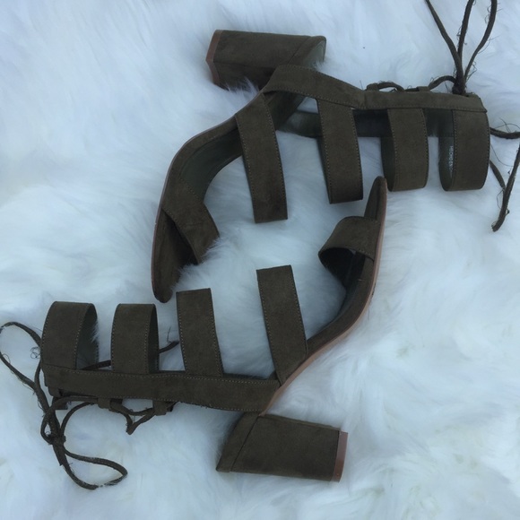 Forever 21 Shoes - Green Lace Up Heel Sandal